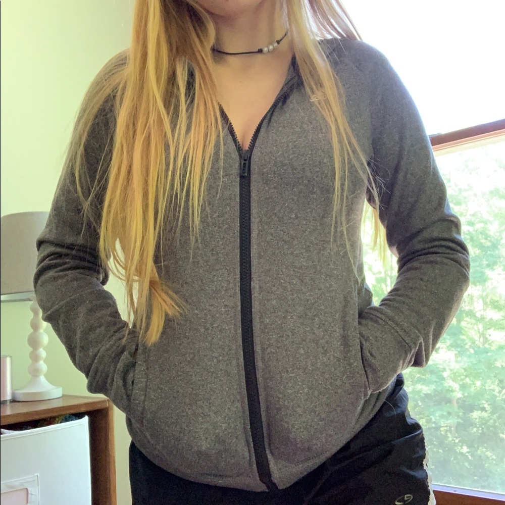 Gray Adidas Jacket w/ Thumbholes